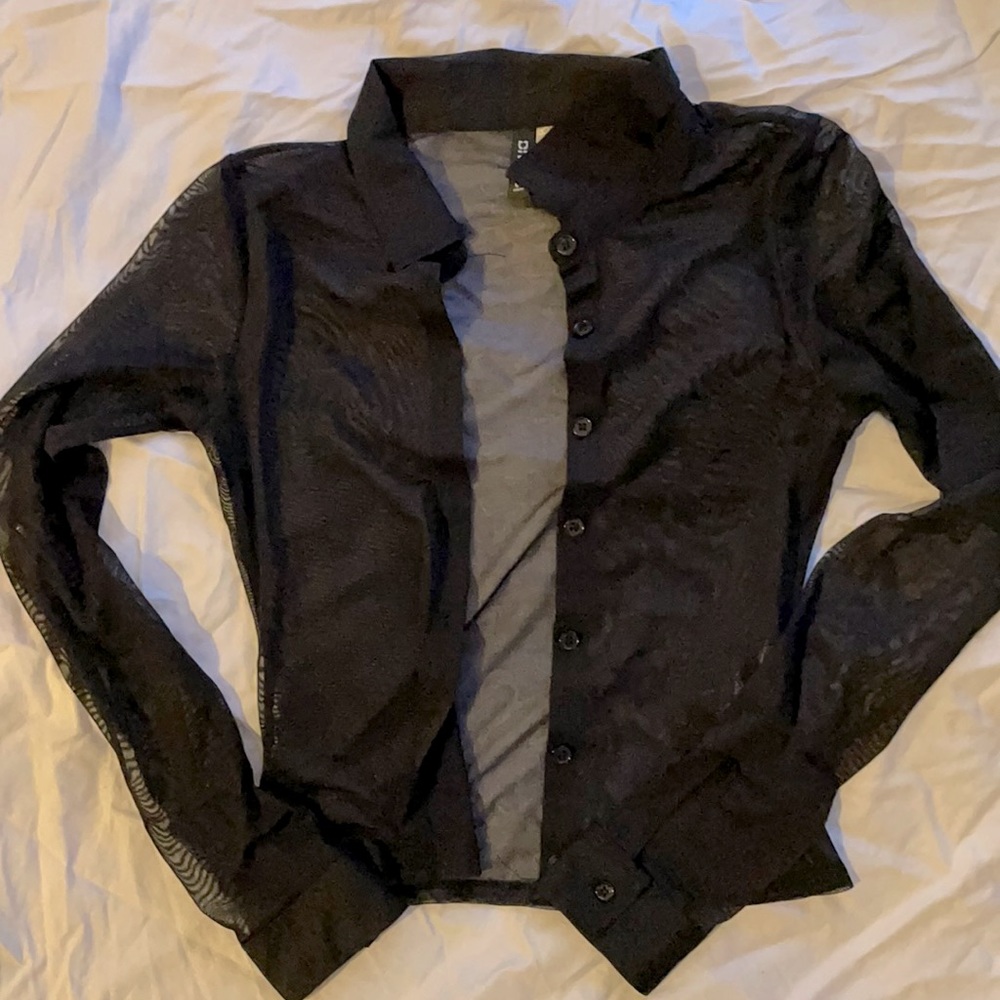 Divided Mesh button up Size:XS
